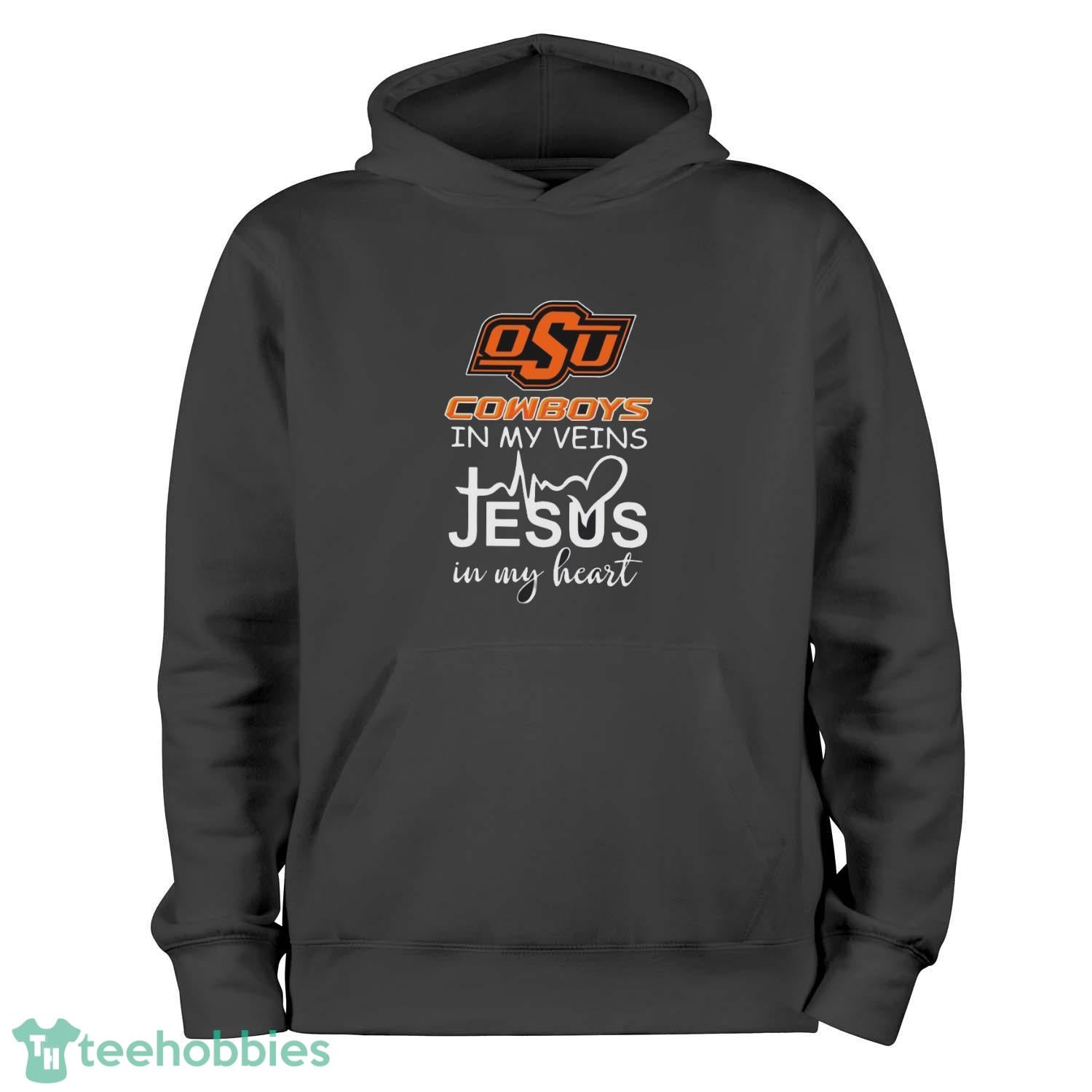 Oklahoma State Cowboys In My Veins Jesus In My Heart Unisex , , , Long Sleeve Tee