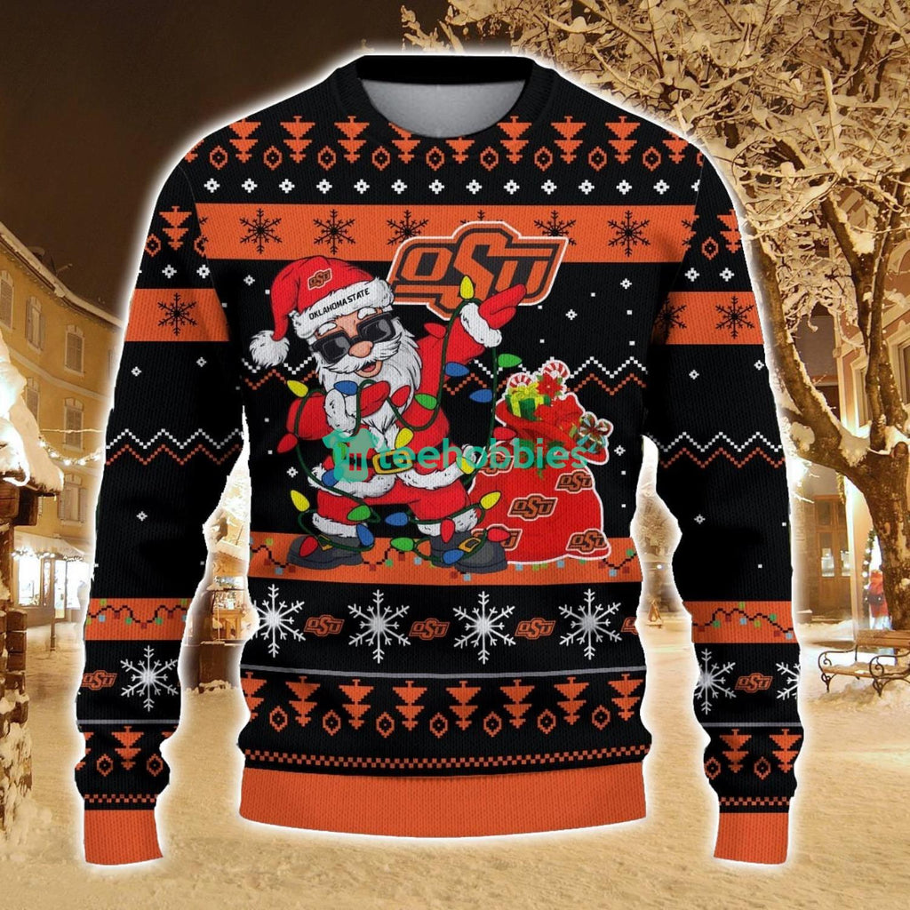 Oklahoma State Cowboys Santa Claus Ugly Christmas Sweater All Printed Sweater For Fans Gift Ideas