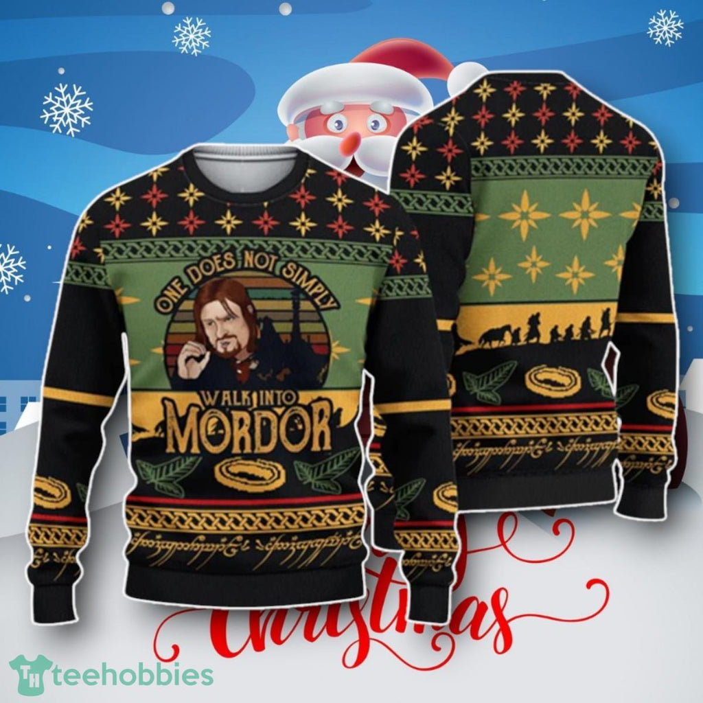 One Does Not Simply Walking Into Mordor Purple Knitted Christmas 3D Sweater Unique Gift