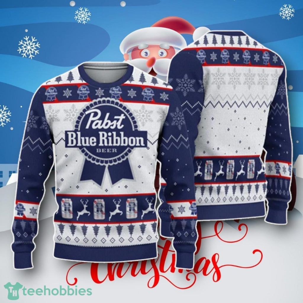 Pabst Blue Beer Christmas Sweater Unique Gift