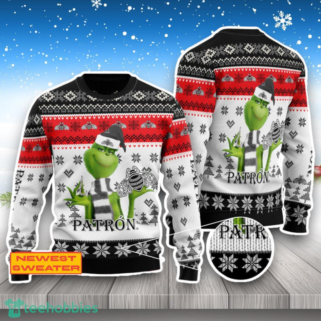 Patron Tequila The Grinch Ugly Christmas Sweater Trending For Fans