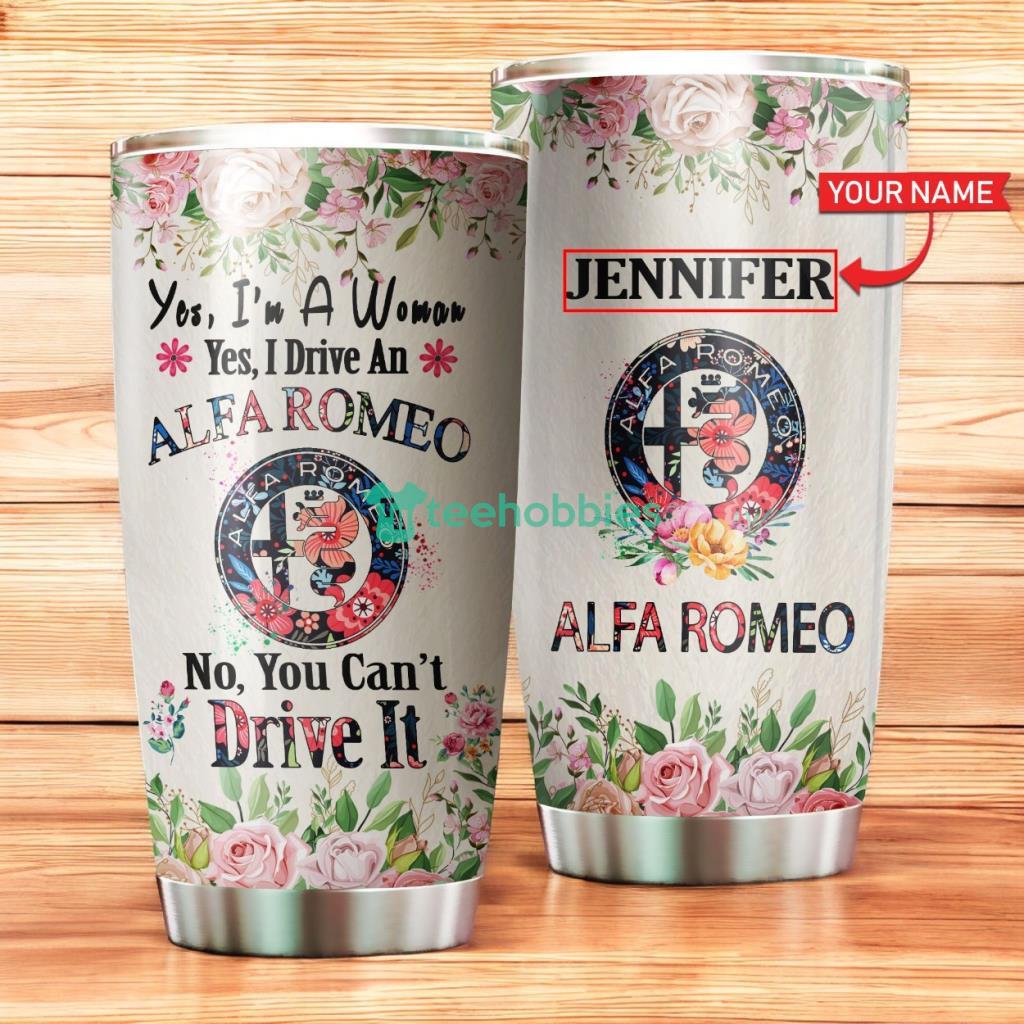 Personalized Alfa Romeo Woman Flower Stainless Steel Tumbler