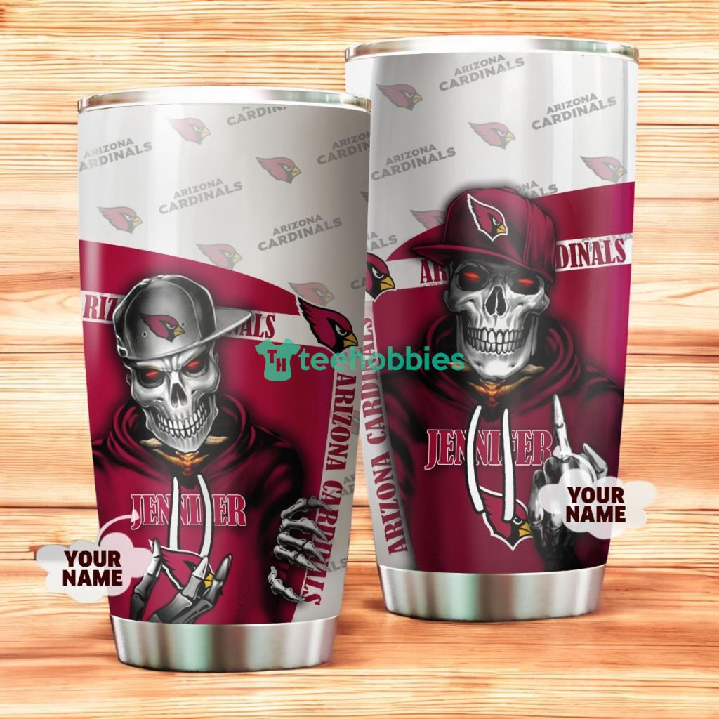 Personalized Arizona Cardinals Skull Stainless Steel Tumbler