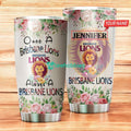 Personalized Brisbane Lions Flower Once A Brisbane Lions Always A Brisbane Lions Stainless Steel Tumbler