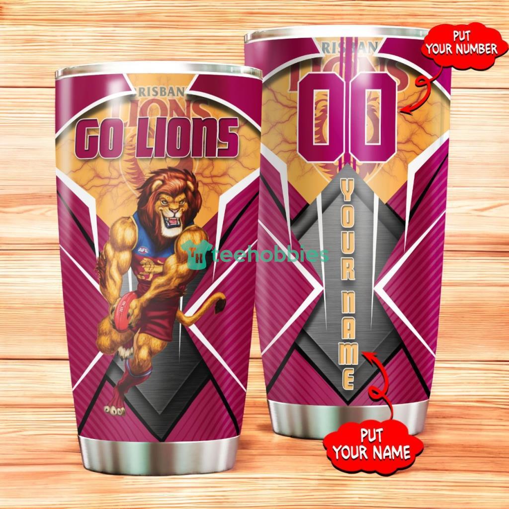 Personalized Brisbane Lions Tumbler Afl Tumbler Stainless Steel Tumbler Mascot