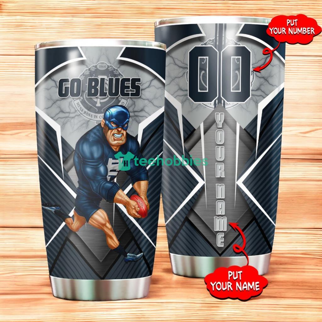 Personalized Carlton Football Club Tumbler Afl Tumbler Stainless Steel Tumbler Mascot
