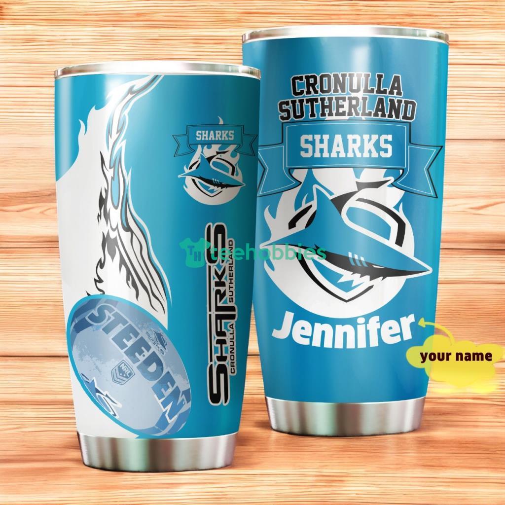 Personalized Cronulla-Sutherland Sharks Stainless Steel Tumbler