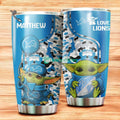 Personalized Detroit Lions Yoda Stainless Steel Tumbler