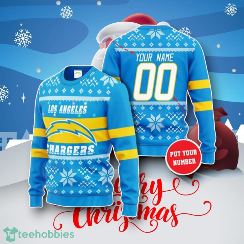 Personalized Los Angeles Chargers Football Ugly Christmas Sweater Unique Gift