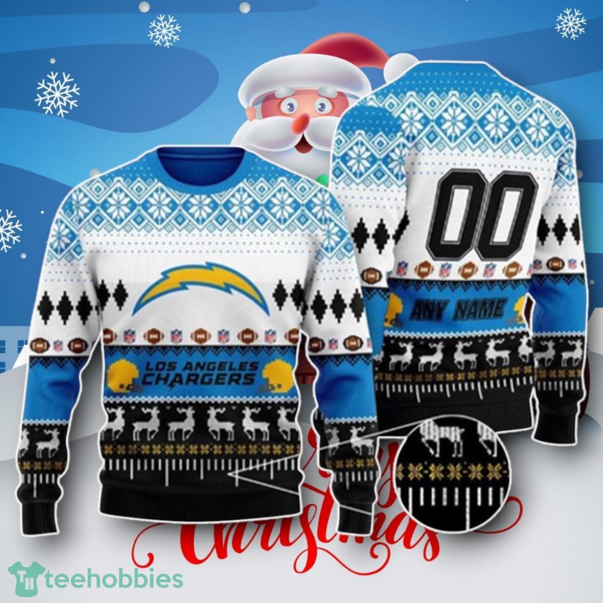 Personalized Los Angeles Chargers Ugly Christmas Sweater Unique Gift