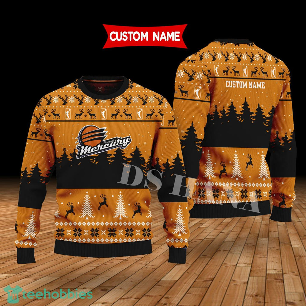 Phoenix Mercury Custom Name Merry Xmas Sweater For Soccer Sport Team’s Fans Sweater