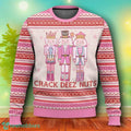 Pink Nutcracker Crack Deez Nuts Ugly Christmas Sweater For Men Women