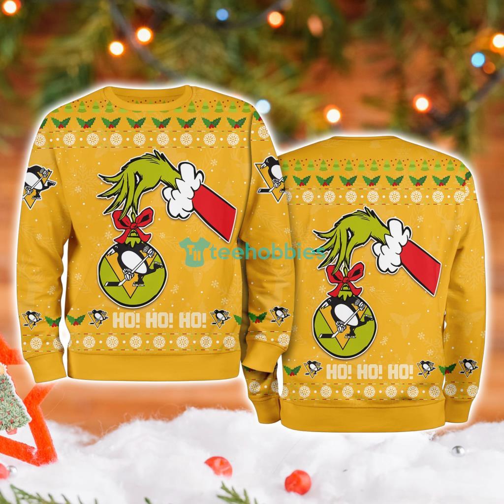 Pittsburgh Penguins Grinch Hand Ugly Christmas Sweater 3D