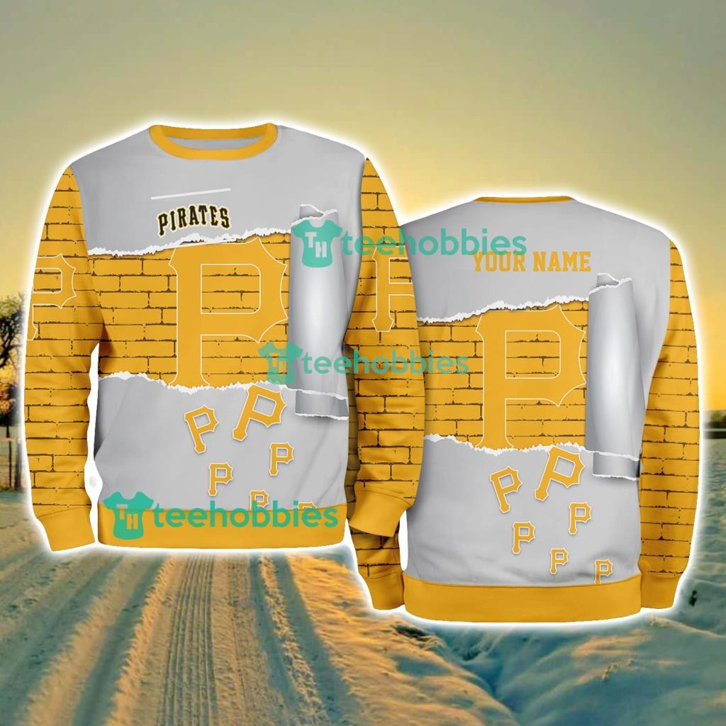 Pittsburgh Pirates MLB Sporty Color Custom Name Christmas Ugly Sweater Gift For Fans