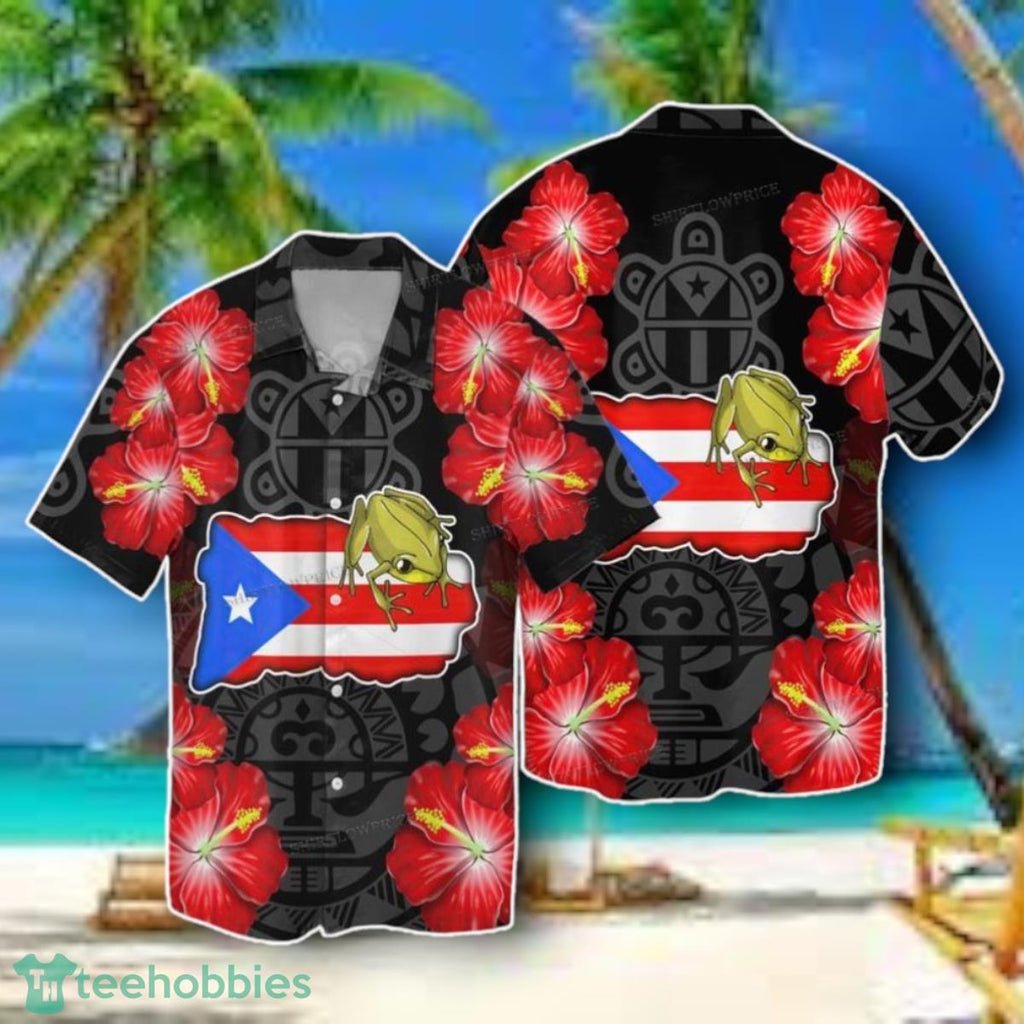 Puerto Rico Frog Hawaiian Shirt Style Gift
