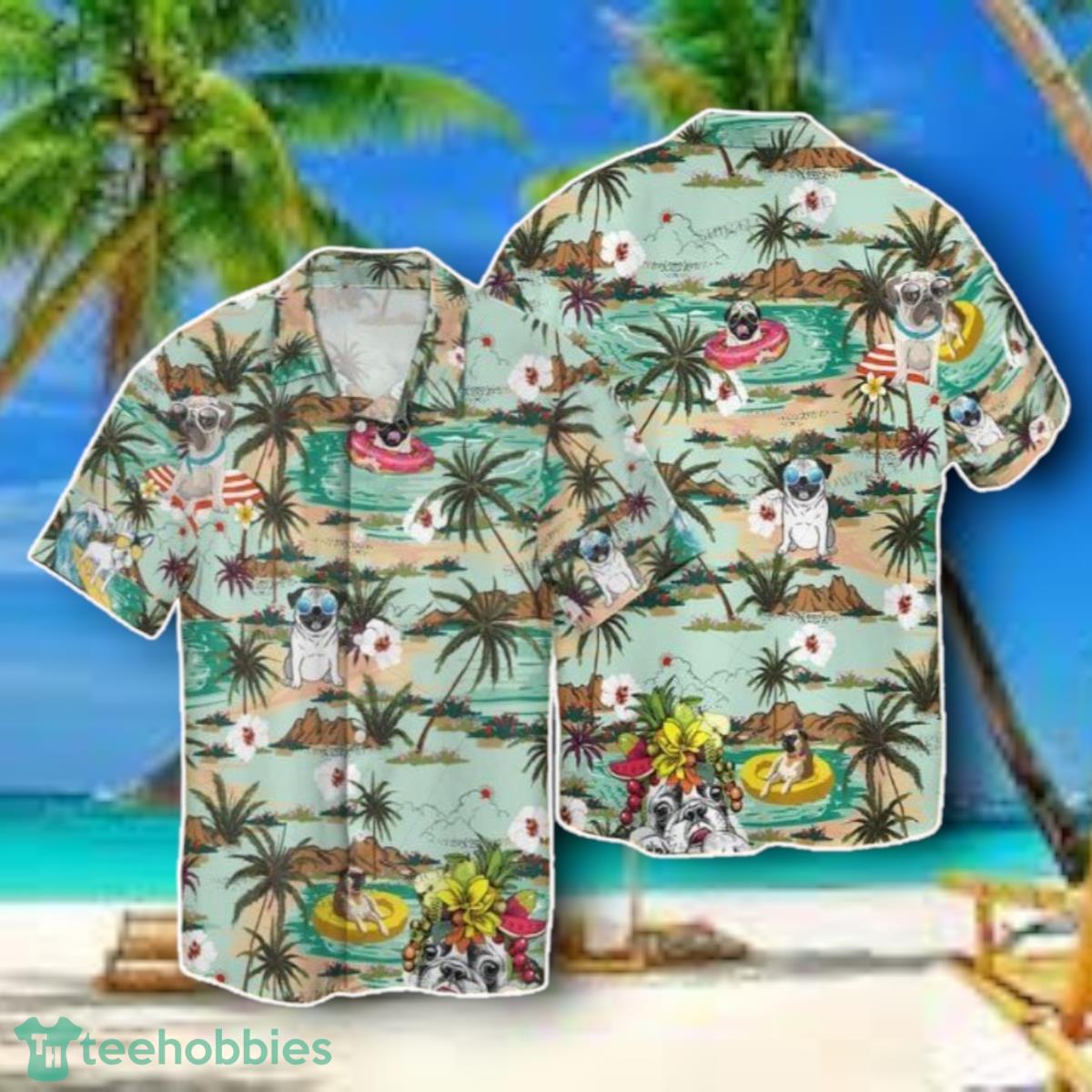 Pug Dog Hawaiian Shirt Style Gift