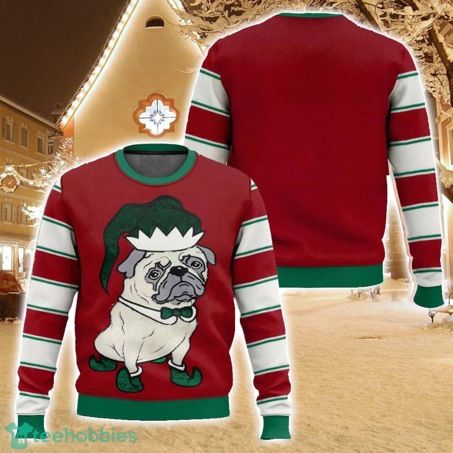 Pug Elf Christmas Ugly Christmas Sweater Christmas Gift For Family Holiday Gift