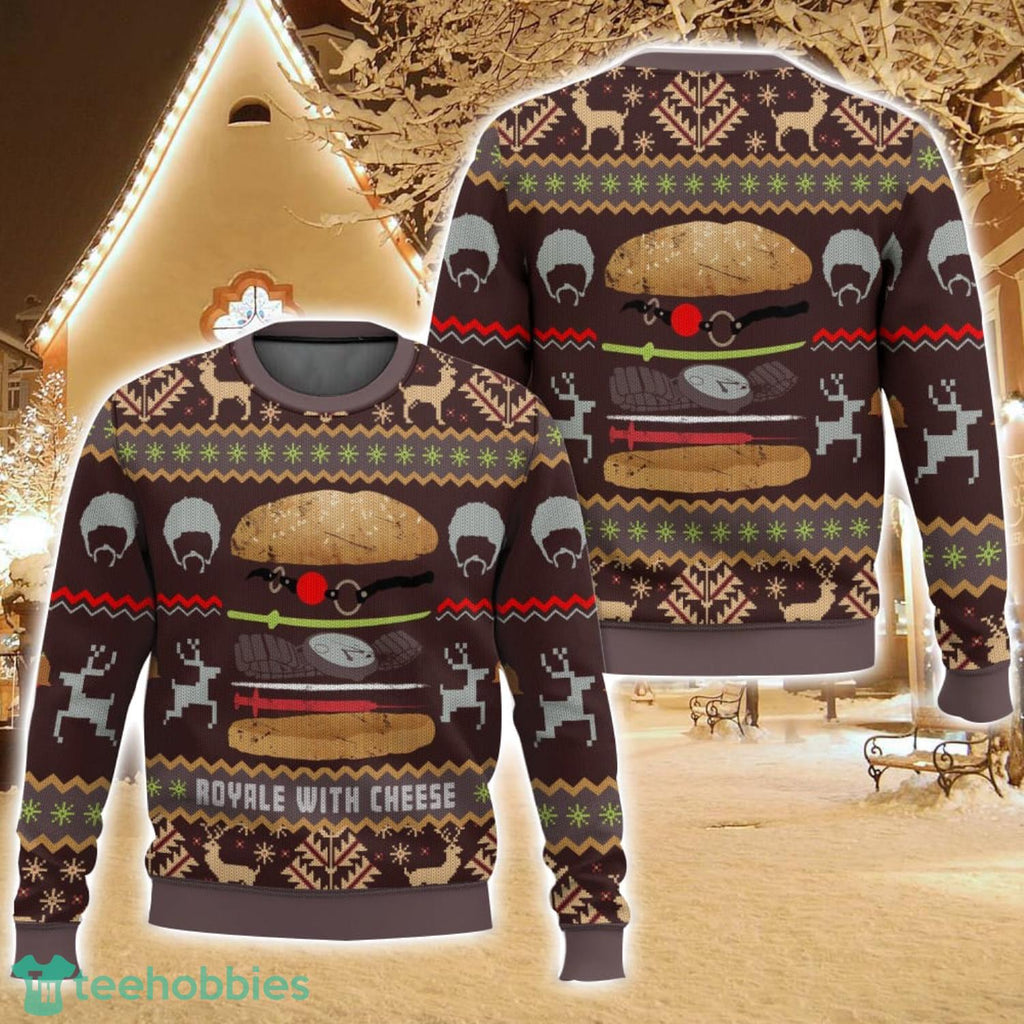Pulp Fiction, Royale With Cheese Christmas Ugly Christmas Sweater For Men And Women Christmas Holiday Gift Family Gift