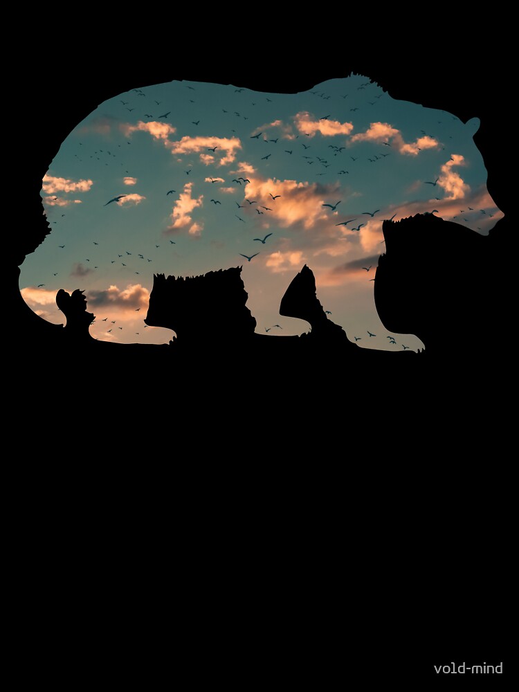 Bear with Birds and Fluffy Clouds - Double Exposure by vo1d-mind