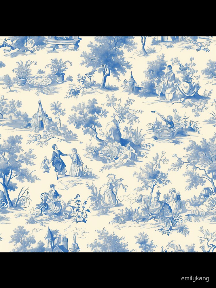 Blue French fabric pattern 001 by emilykang