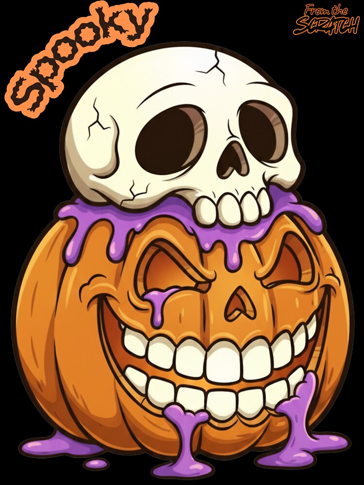 Spooky Pumpkin for Holloween by FromTheScratch Unisex , , , Long Sleeve Tee