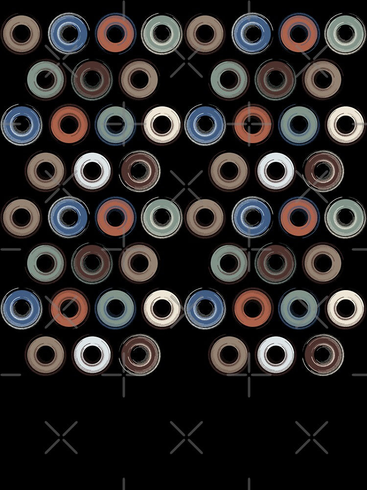 Earth Tone Circles on Denim Blue by TanglePatch