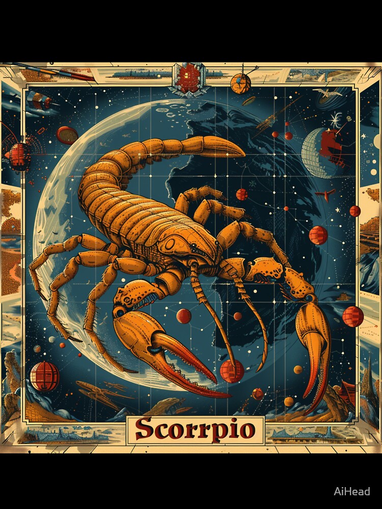 Vintage SciFi Style Scorpio Zodiac Sign by AiHead