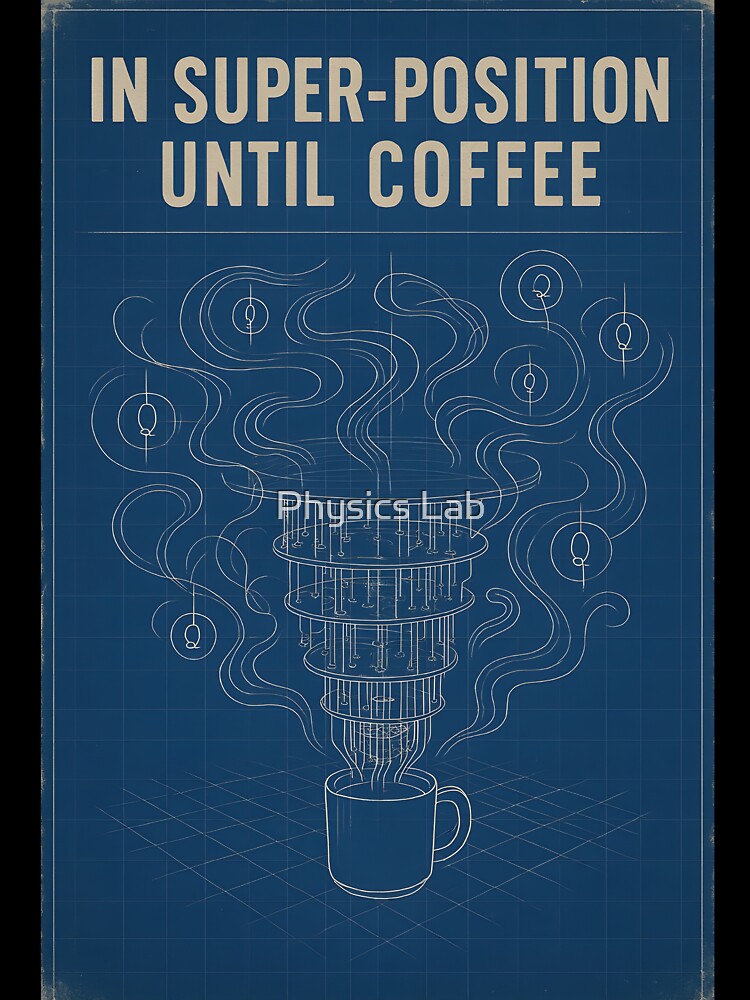 Quantum Coffee Vibes | Funny Superposition Physics Nerd Poster by Physics Lab
