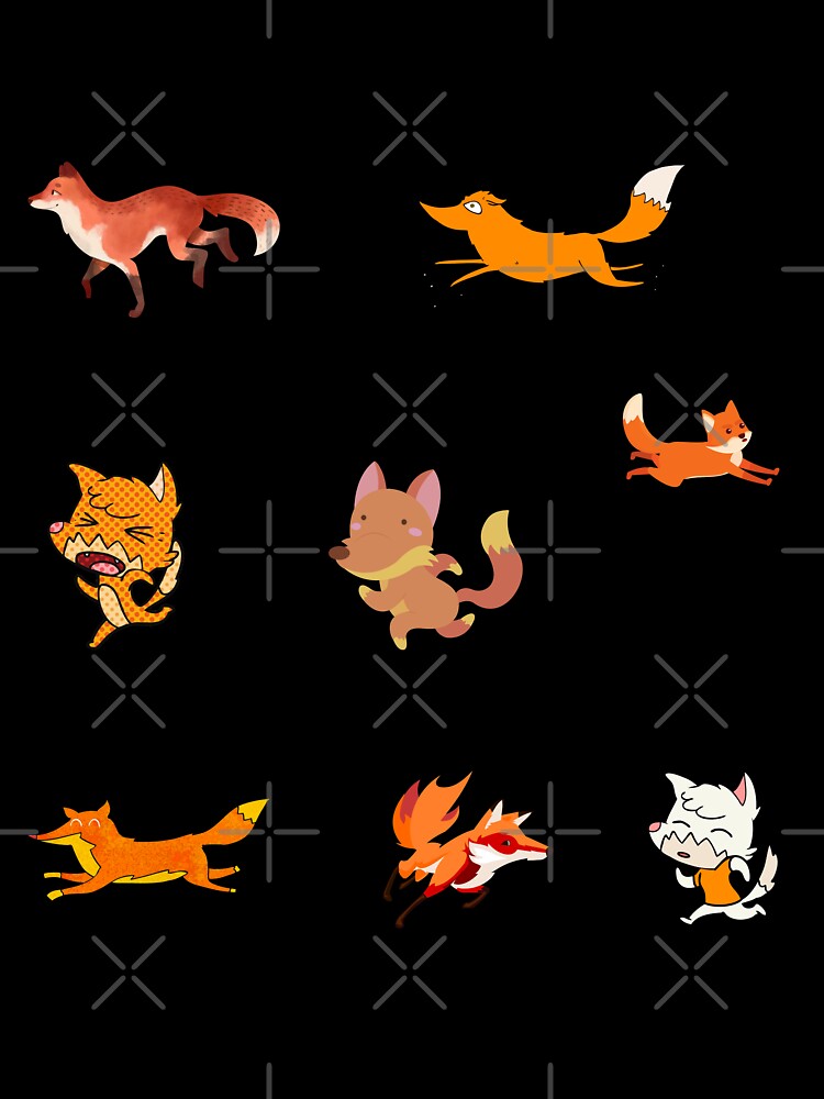 Running Foxes/Cute Fox Pictures Sticker Pack/Fox Stickers by haRexia