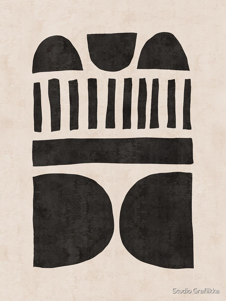 Concurrence 02 - Beige - Minimal, Abstract, - Mid Century Modern Art by Studio Grafiikka