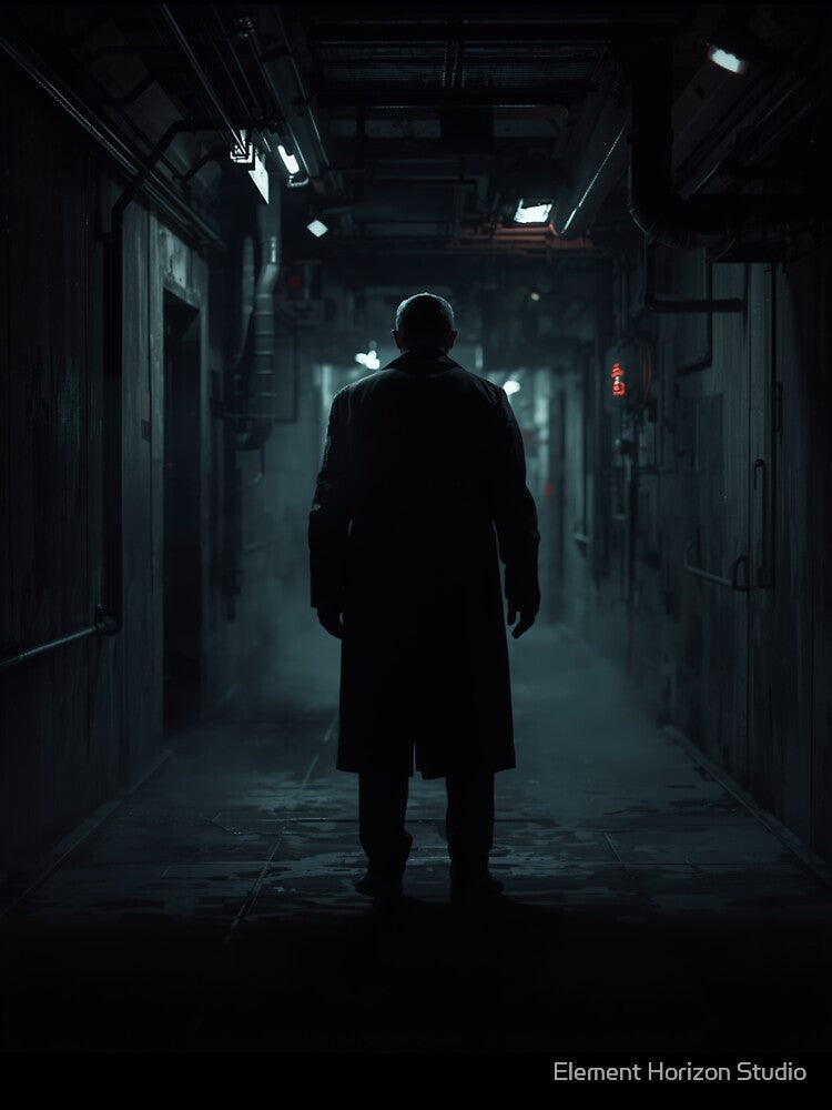 Ashfall Files | Silent Witness | Noir Sci-Fi Detective in a Space Station Corridor by Element Horizon Studio