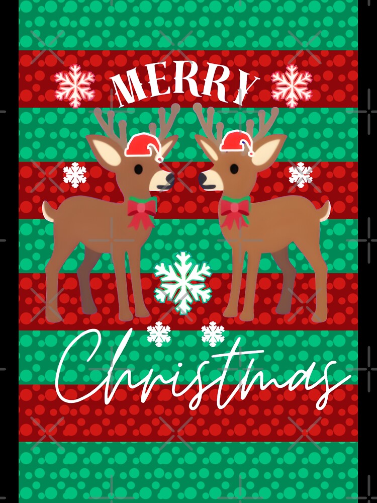 Cute Reindeer Merry Christmas Pattern | Holiday Snowflake Xmas Design by HopeAndHustle