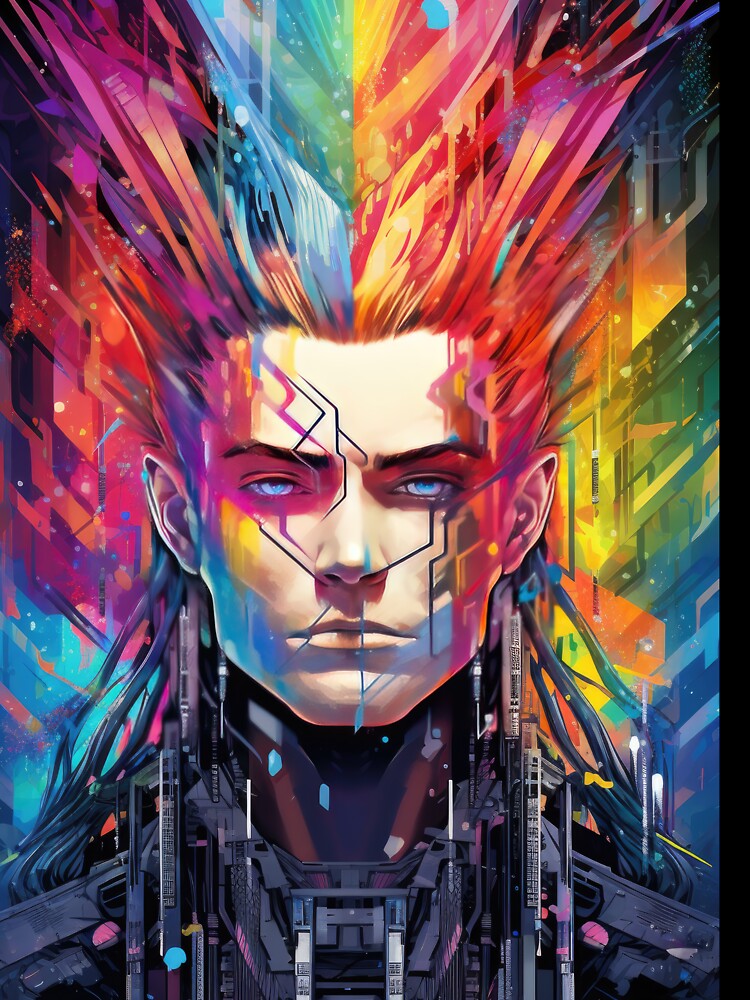 No Longer Human - Cyberpunk Vaporwave Art | Anime Retro Aesthetic by AeonAcademy