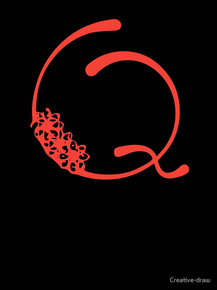 Floral Initial monogram Q by Creative-draw
