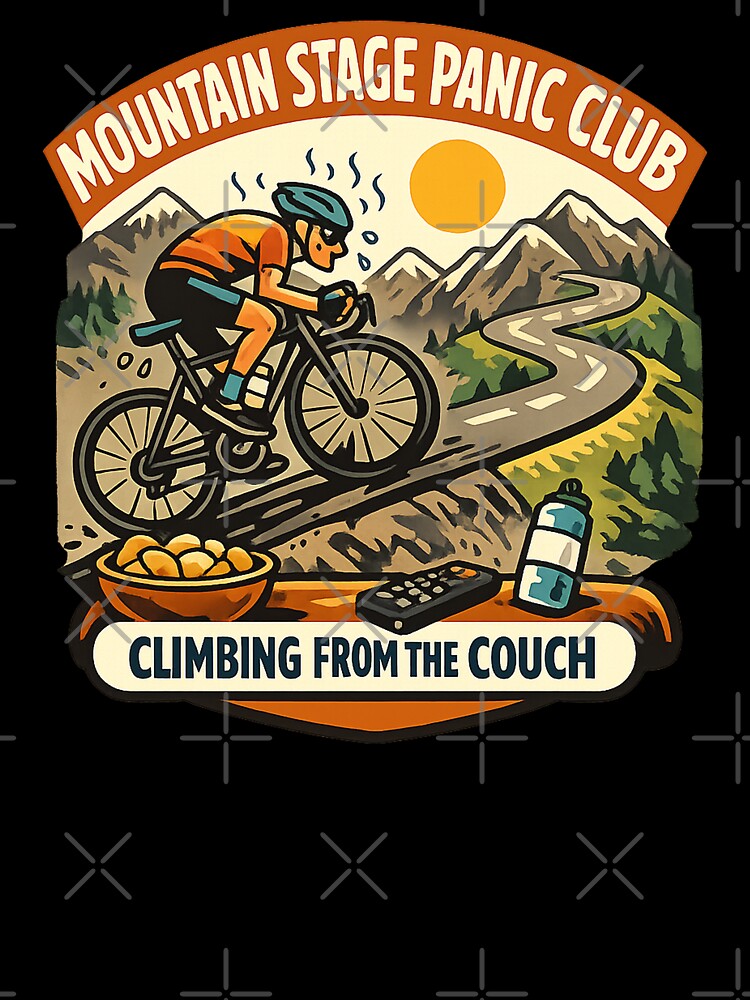 Mountain Stage Panic Club - Funny Cycling Fan Couch Coach by Concrete Coffee Studio