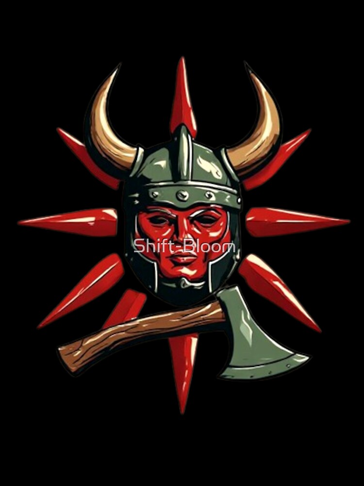 Viking Helmet with Ax & Red Sun | Elysium Echoes Icon 01 by Shift-Bloom