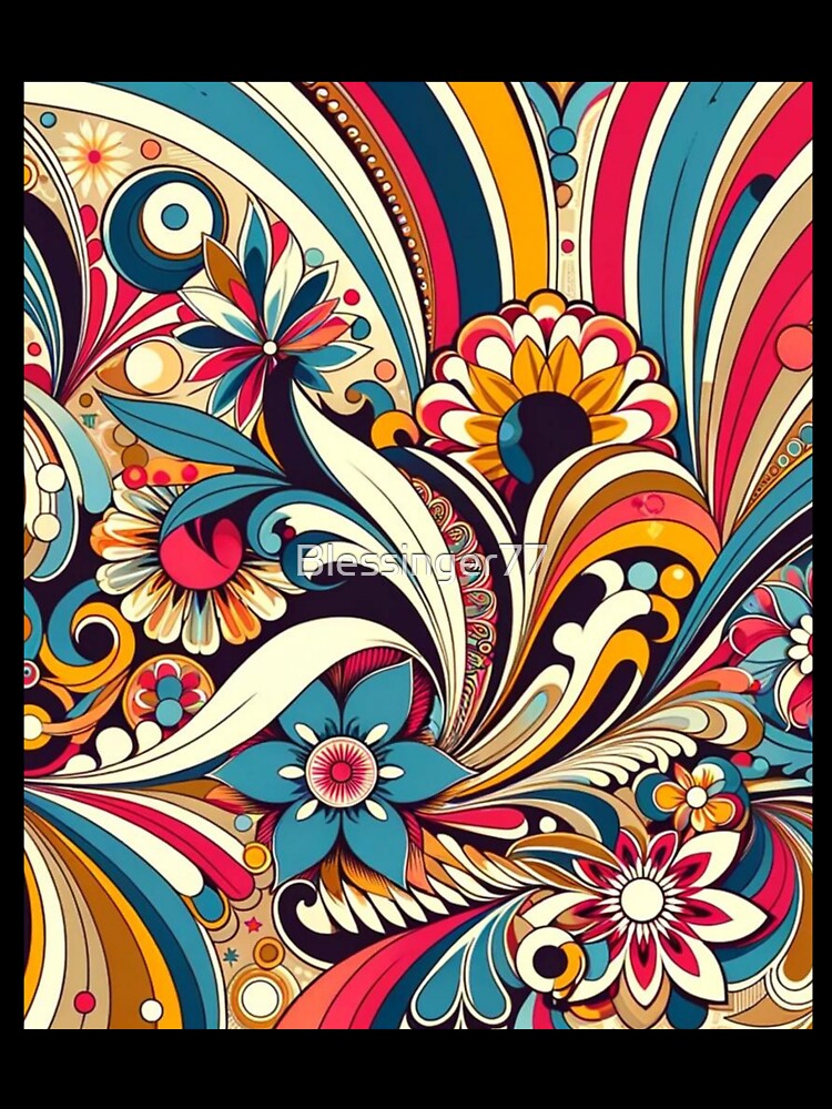 Vintage floral design 1970 bright colors by Blessinger77