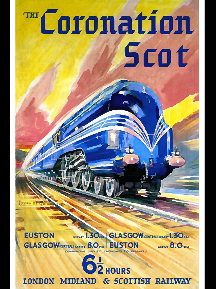 Vintage Travel Poster England The Coronation Scot by nyCatron00