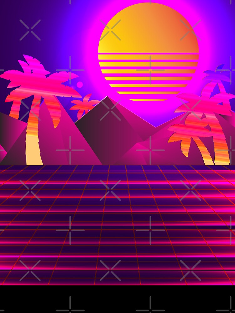 Synthwave Retro 80s & 90s Vaporwave Sunset With Palm Trees graphic by D-C-Designs