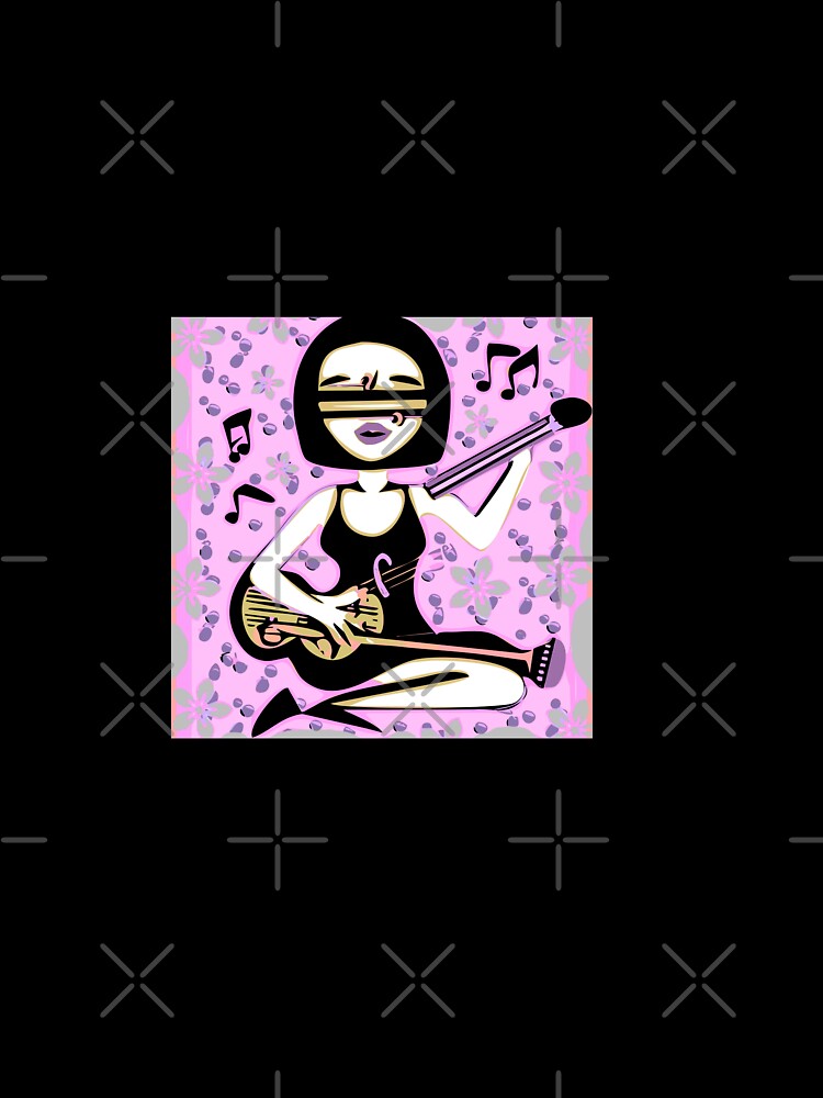 "Música Mística: Una Mujer con un Vestido Negro y Lentes Futuristas Tocando el Violín" by FunnyShopGirl