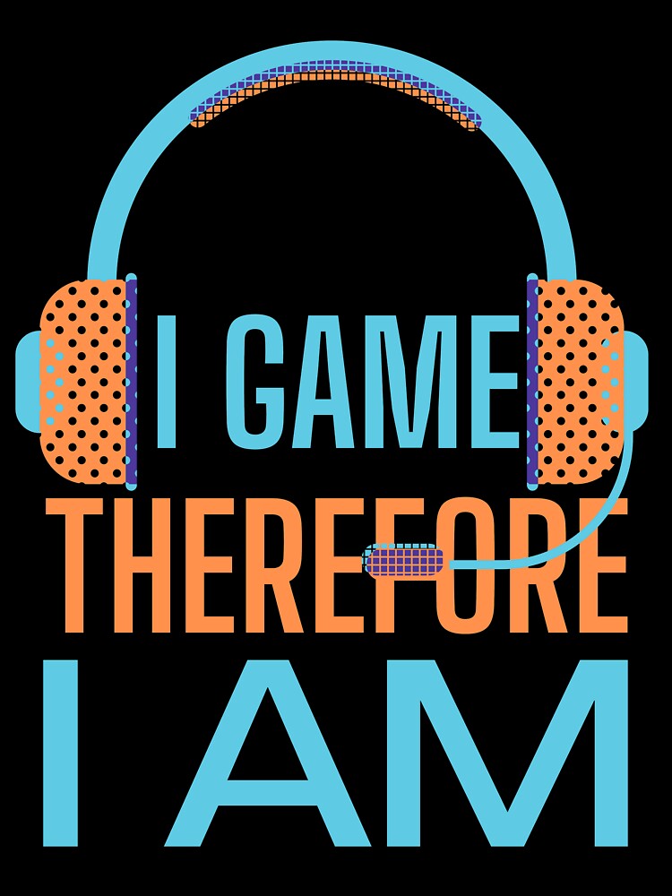 I Game Therefore I Am Orange Headset by SweetAndSpice
