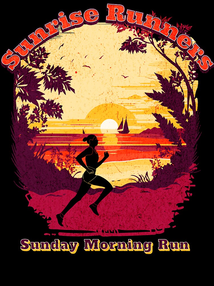 Sunrise Runner t-shirt/sweatshirt/hoodie, mom cross country gift for coach tshirt, no excuses team running tee, costume trail funny 5k 10k dad shirt. by QTR Designs