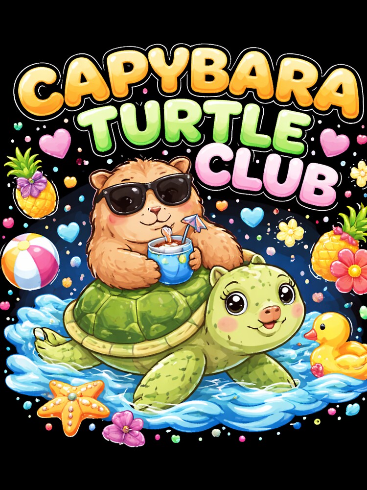 Capybara Turtle Club – Funny Chill Animal Meme Aesthetic Design by Wear Sculpt