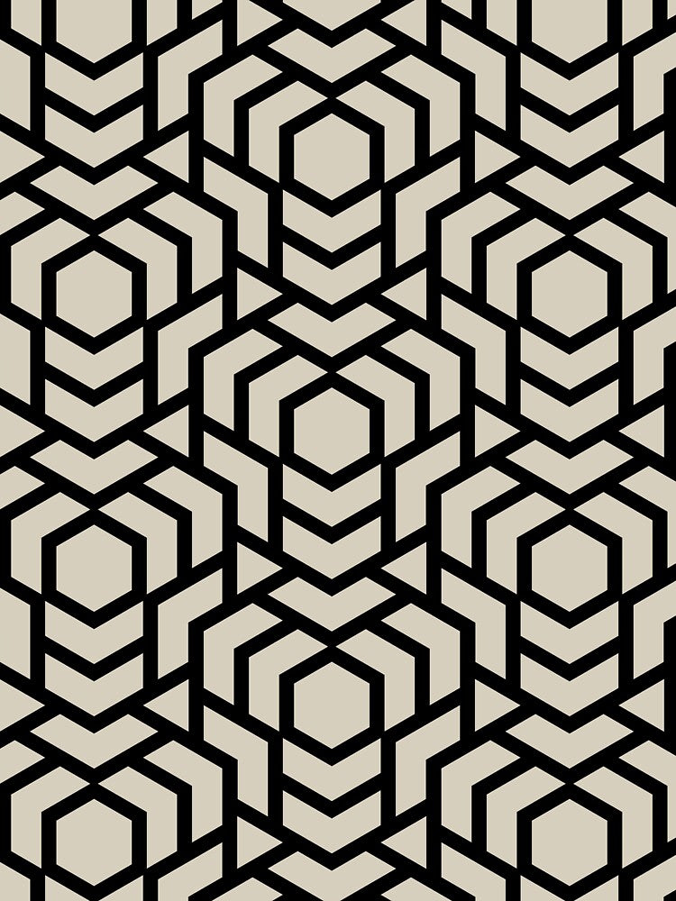 Black and Tan Tessellation Line Pattern 38 Pairs DE 2022 Popular Color Doric White DET641 by ColorOfTheYears