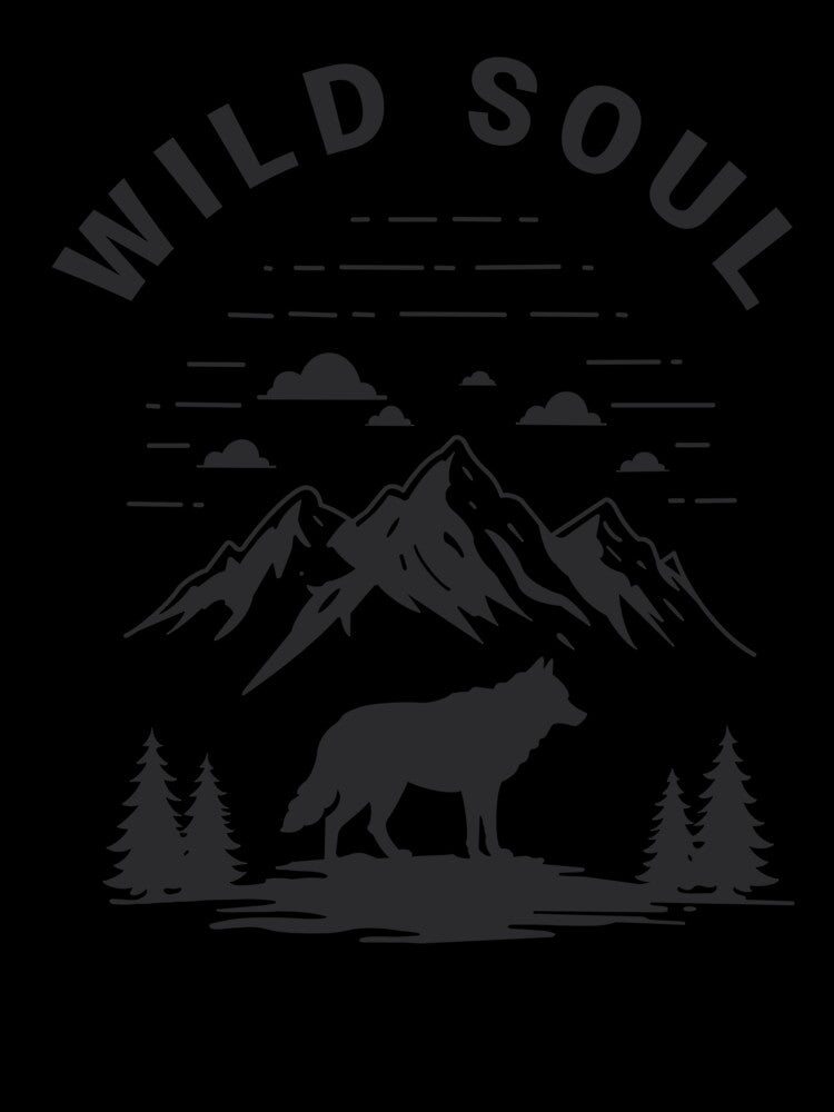 Wild Soul – Wolf Silhouette & Mountain Design by ByRAM Project