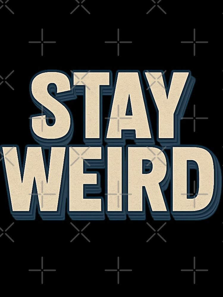 Stay Weird – Retro Neon Aesthetic Typography by RouniBoutique