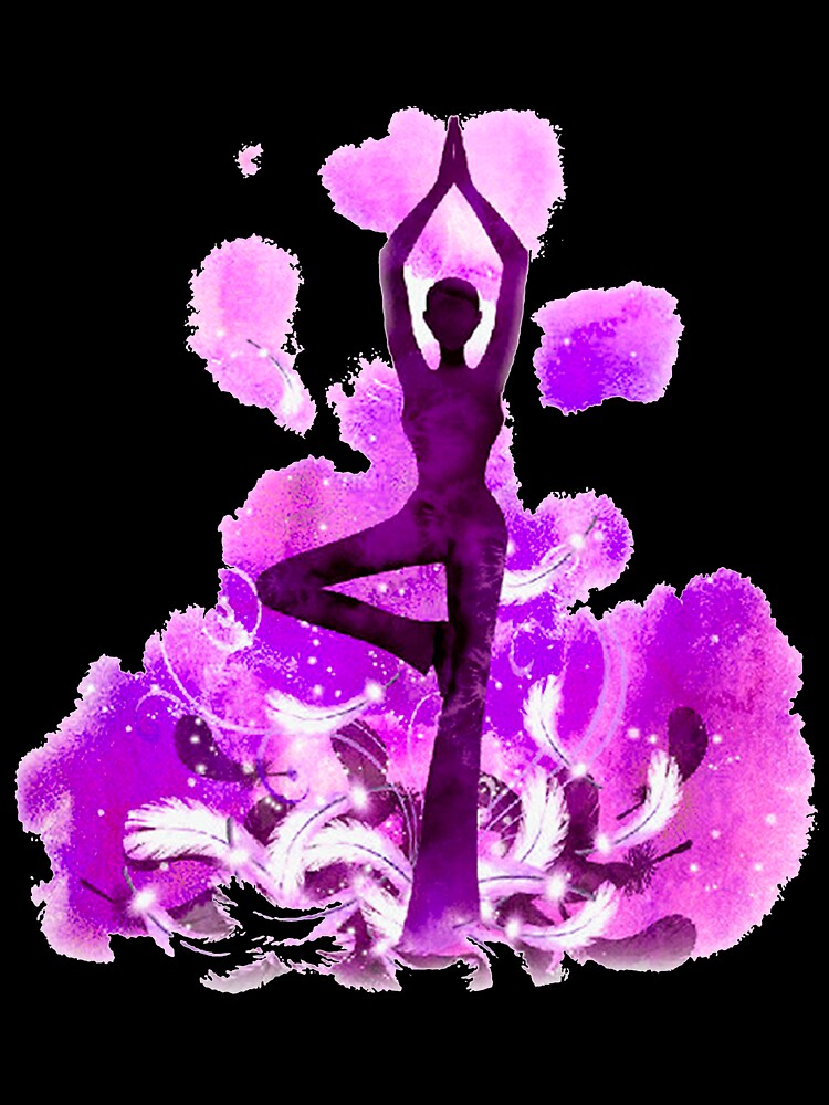 The yoga tree pose in purple by munaykidisenios