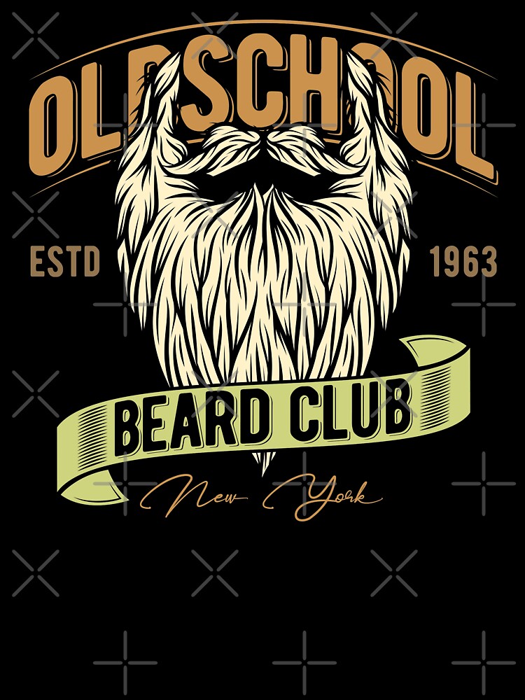 Old School Beard Club 1963 New York Barber Vintage Barbershop Retro Illustration by MemphisCenter