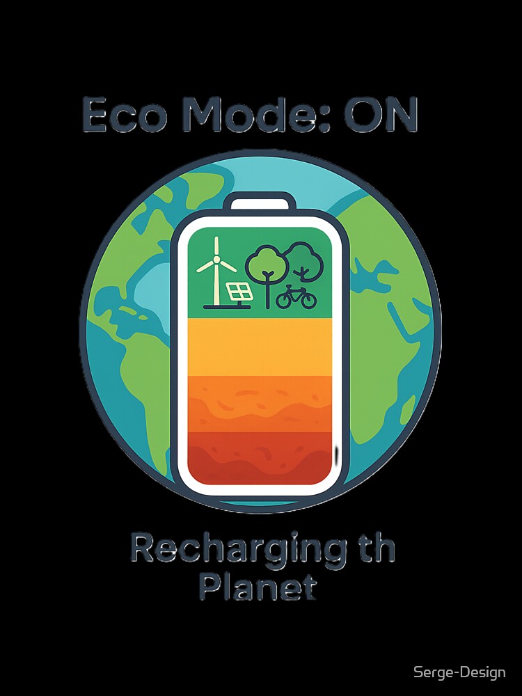 Eco Mode ON – Earth Battery Recharging (Eco-Friendly Design) by Serge-Design