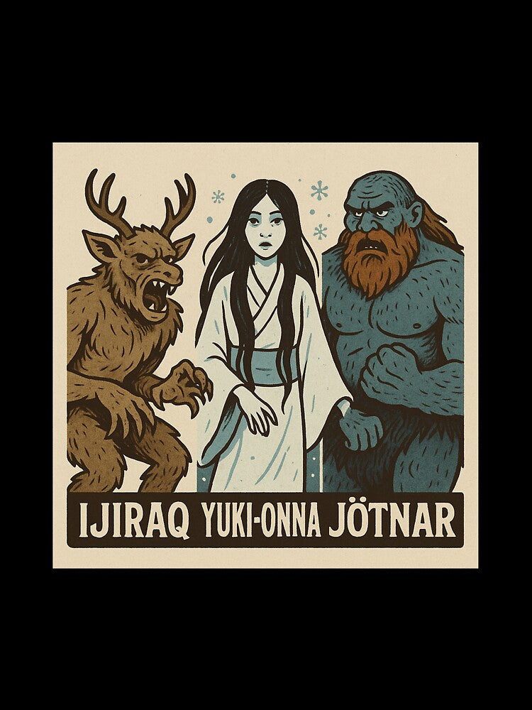 Ijiraq, Yuki-Onna and Jotnar 02 by AIfolklore
